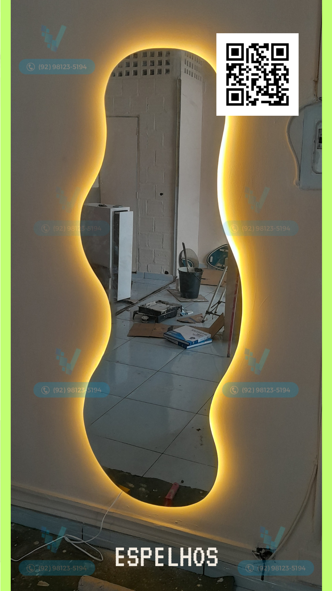 Instalação de espelho orgânico em parede