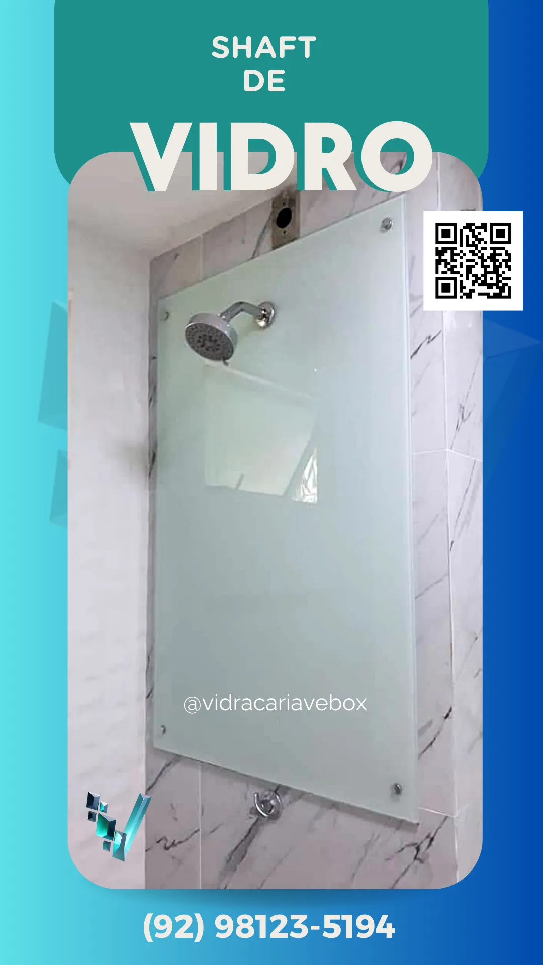 Shaft de vidro para acabamento de banheiro em Manaus