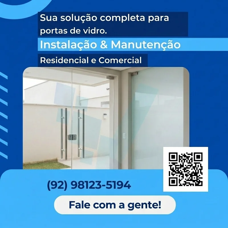 Reparo em porta de vidro de abrir em Manaus