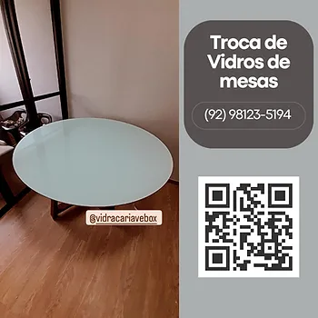 Tampo de mesa de vidro sob medida em Manaus